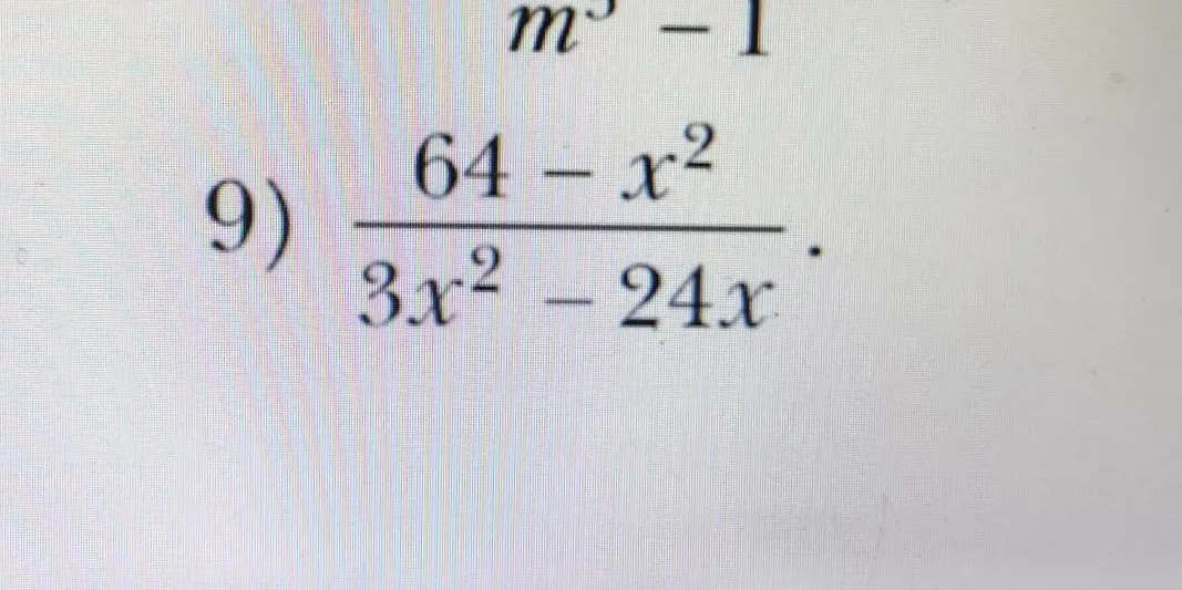 Ты просишь сократить выражение (64 - x^2) / (3x^2 - 24x)