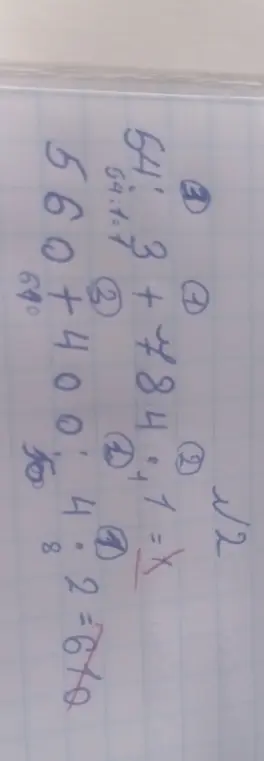 Реши примеры: 54,3 + 784,1 = x и 560+400:4:2=640