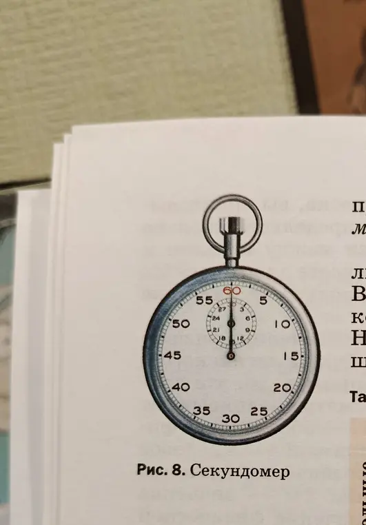 Объясни, как по рисунку определить цену деления шкалы секундомера