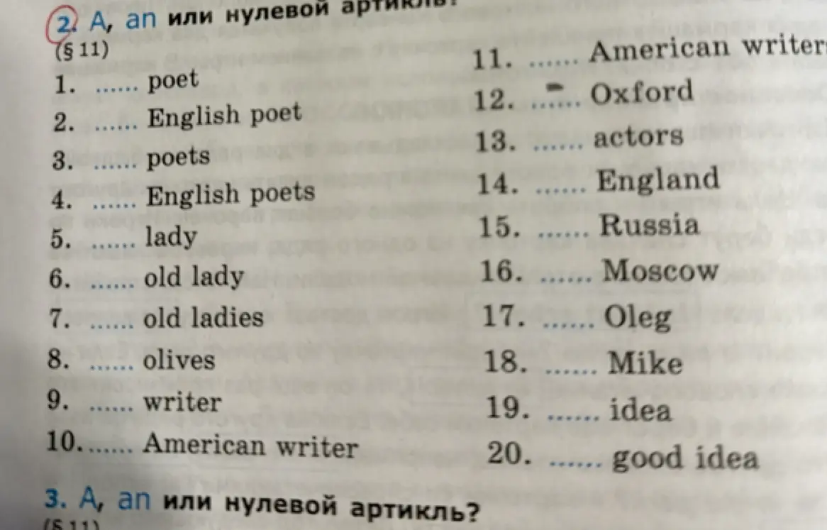 Определишь, какой артикль (a, an или нулевой) нужен в английских предложениях