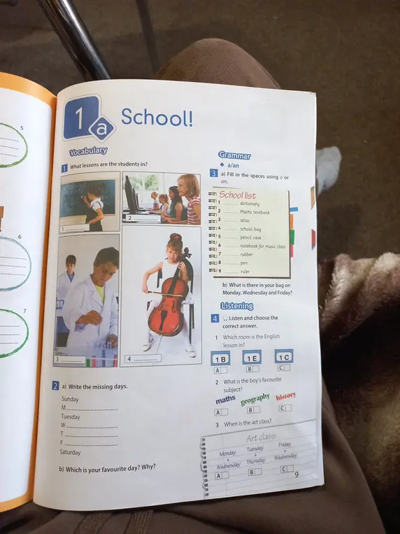 Ты просишь ответить на вопросы по английскому языку: What lessons are the students in?