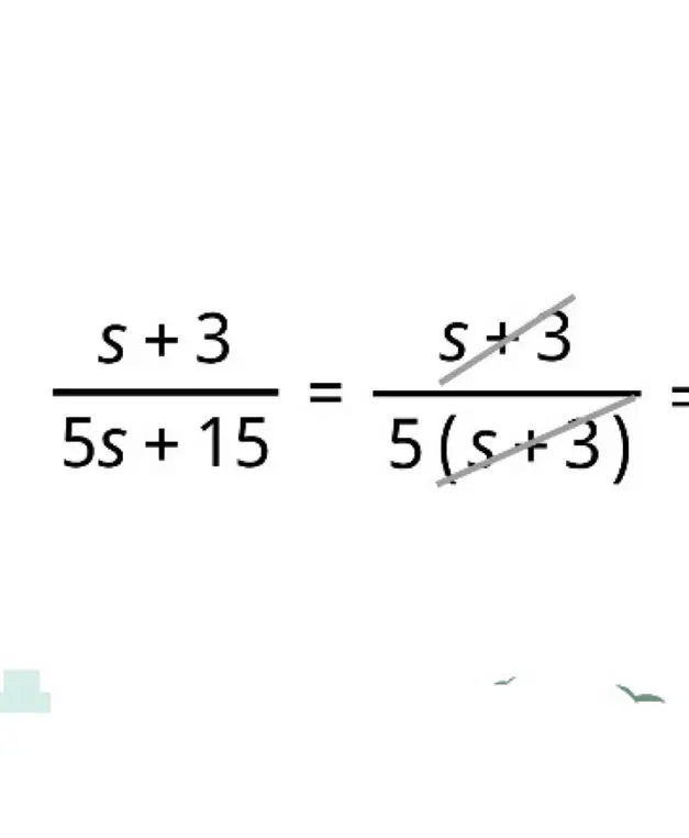 Как упростить выражение (s+3)/(5s+15)?