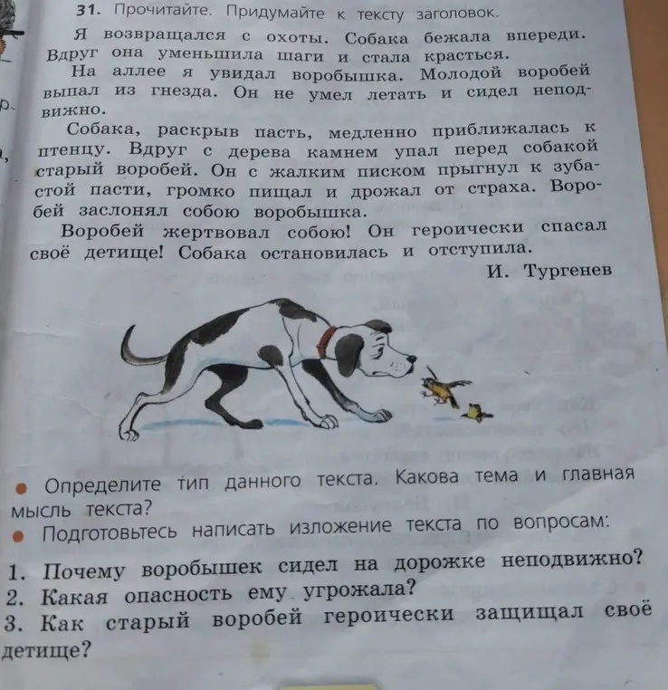 Определи тип данного текста, какова тема и главная мысль текста.
