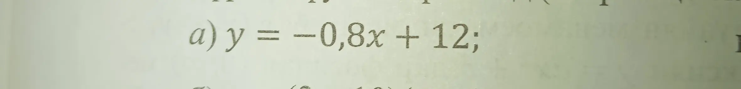 Помоги мне с уравнением y = -0,8x + 12