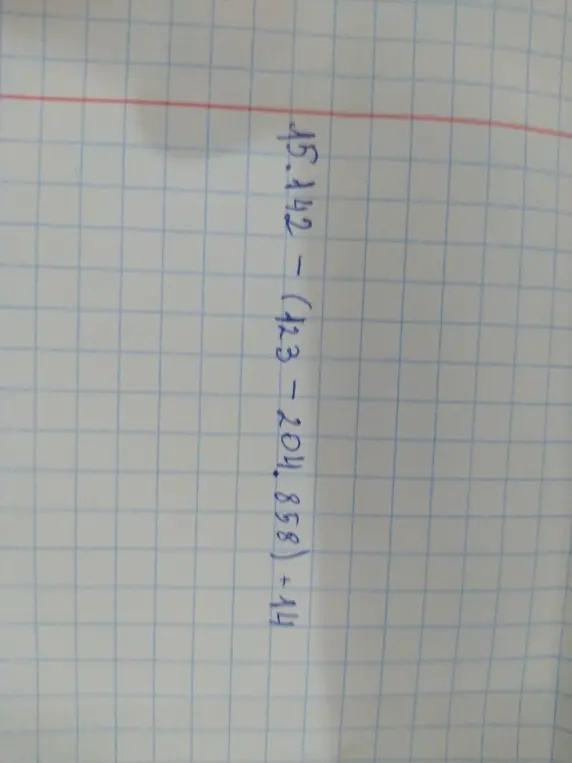 Вычисли значение выражения 45.142 - (423 - 204.858) + 14