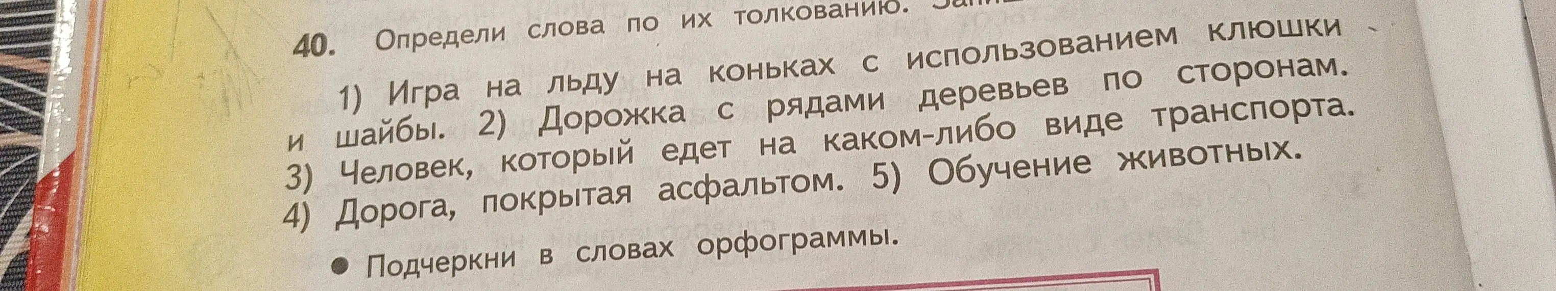 Определи слова по их толкованию.
