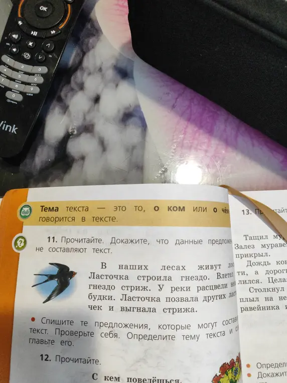 Составь текст из предложений, проверь себя, определи тему текста и озаглавь его.