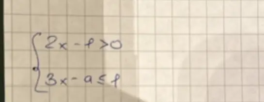 Помоги мне решить систему неравенств: 2x - 1 > 0, 3x - a ≤ 1