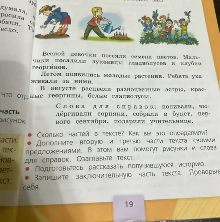 Сколько частей в тексте?