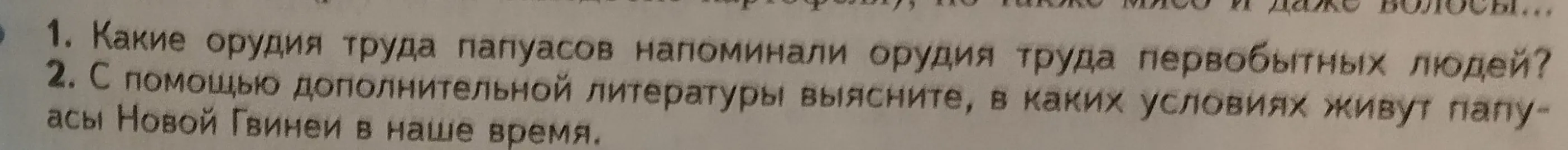 Какие орудия труда папуасов напоминают орудия труда первобытных людей?