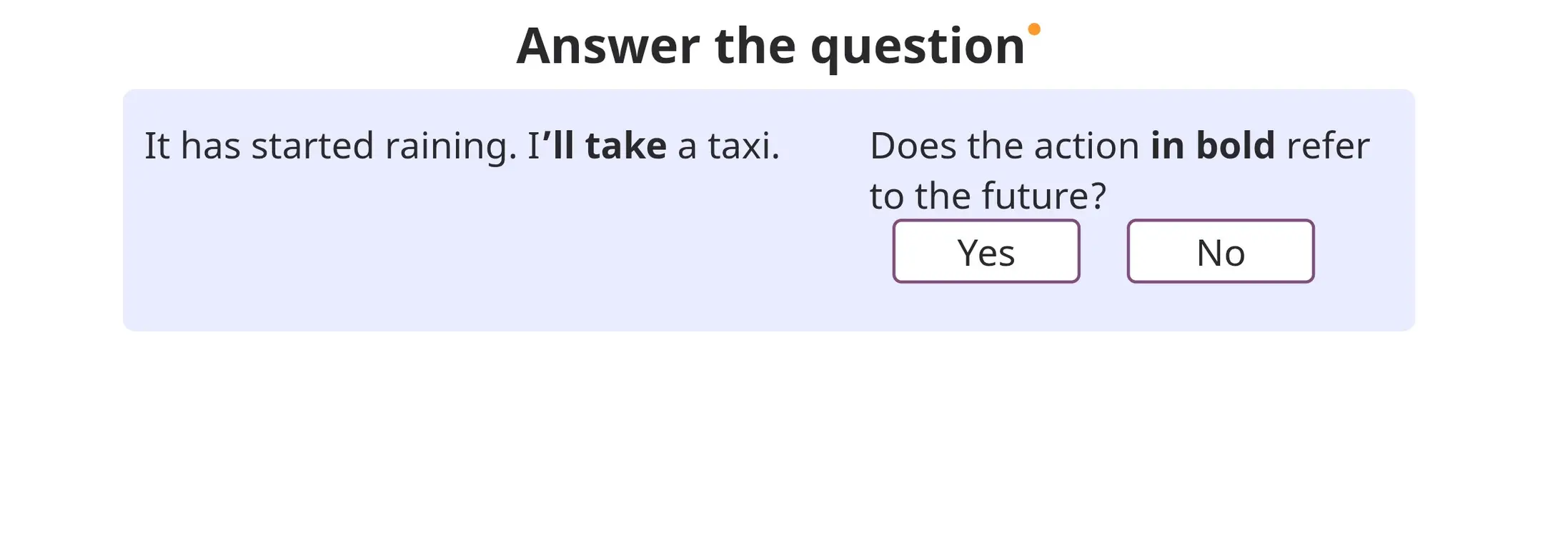 Ты спрашиваешь, относится ли действие "I'll take" к будущему времени.