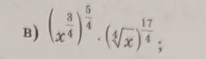 Упрости выражение (x^(3/4))^(5/4) * (⁴√x)^(17/4)