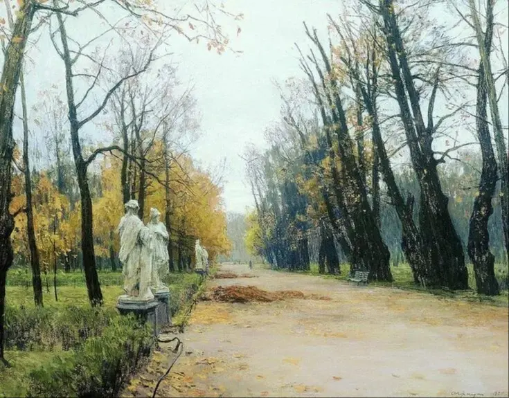 Сочини текст по плану к картинке осеннего парка, 10 предложений