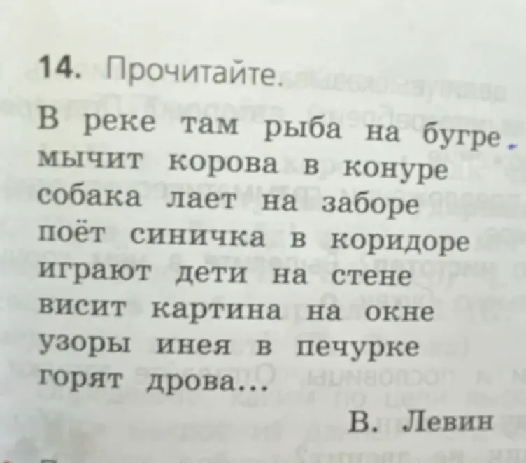 Прочитай текст стихотворения В. Левина