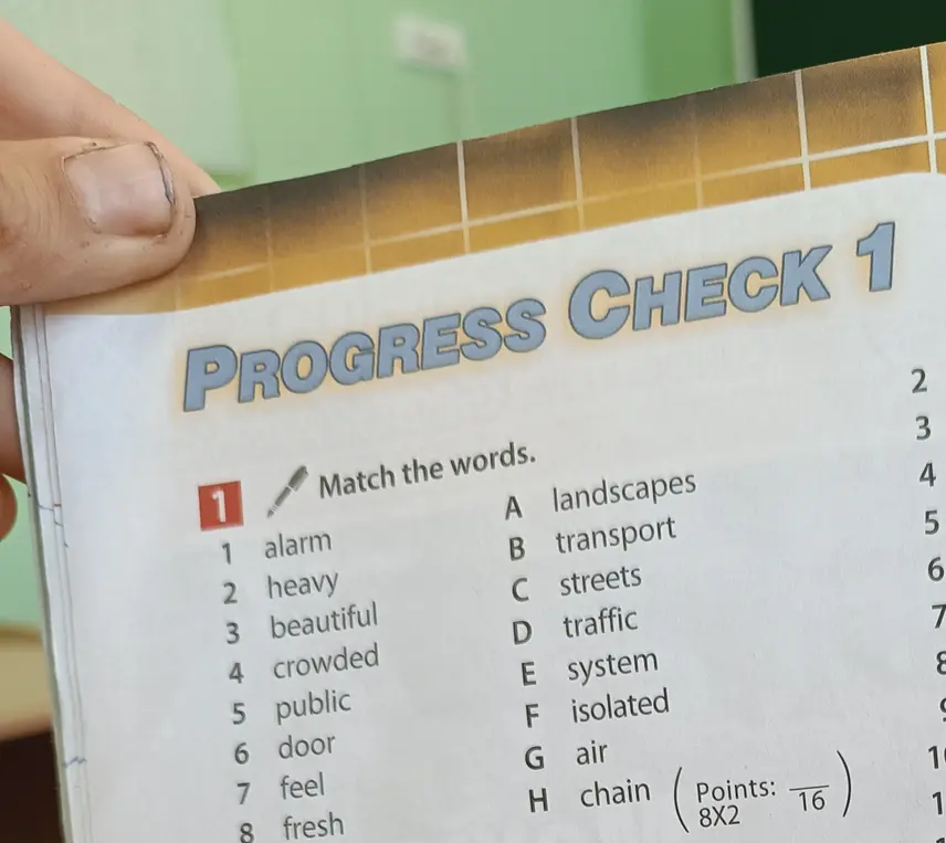 Подбери соответствия для слов из упражнения Progress Check 1