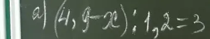 Реши уравнение (4.9 - x) : 1.2 = 3