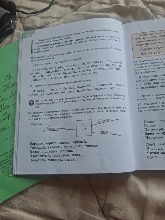 Выполни упражнения 30, 31, 32, 33 и 34 из учебника русского языка
