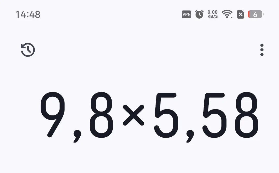 Вычисли произведение чисел 9,8 и 5,58