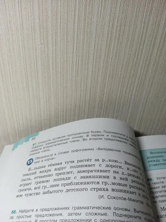Помоги вставить пропущенные буквы и подчеркнуть грамматическую основу в предложениях.