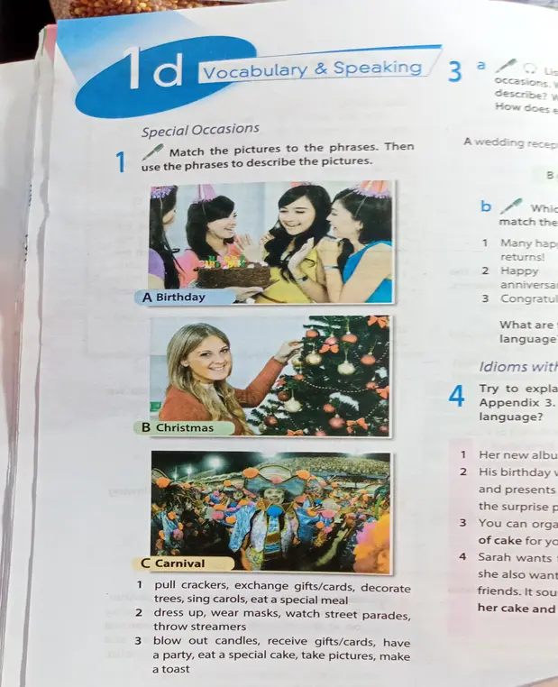 Сопоставь картинки с фразами, чтобы описать картинки.