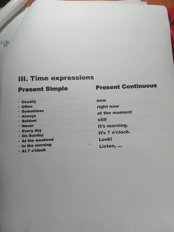 Объясни, для чего нужны слова-маркеры времени Present Simple и Present Continuous