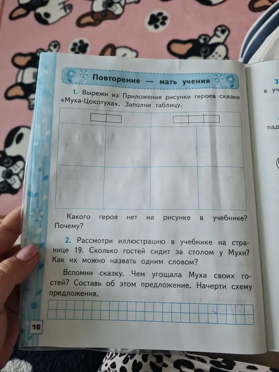 Помоги ответить на вопросы по сказке "Муха-Цокотуха": сколько гостей сидит за столом у Мухи, как их можно назвать одним словом?