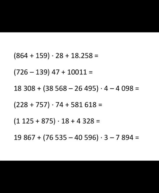 Помоги мне решить пример (864 + 159) * 28 + 18.258 =