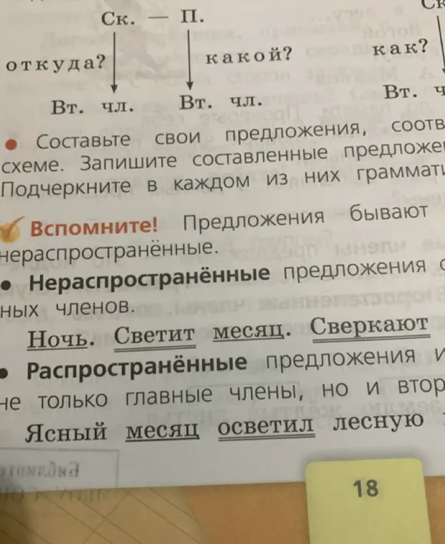 Составь предложения, соответствующие схеме