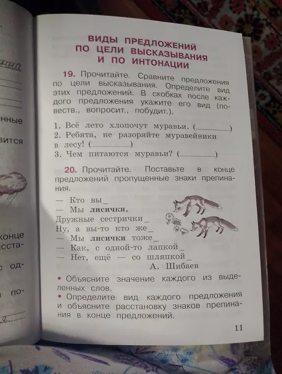 Определи вид предложений в упражнении 19