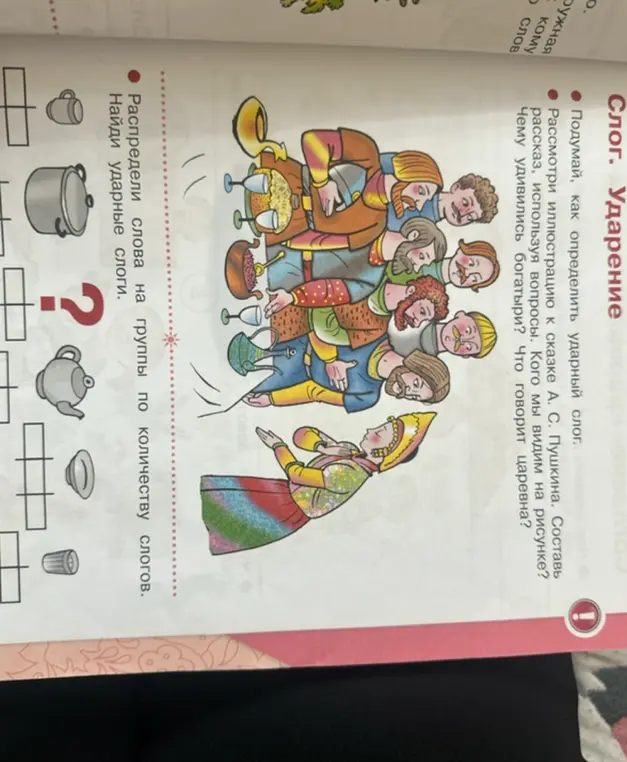 Помоги мне распределить слова 'чашка', 'кастрюля', 'чайник', 'блюдце', 'стакан' на группы по количеству слогов и найти ударные слоги.