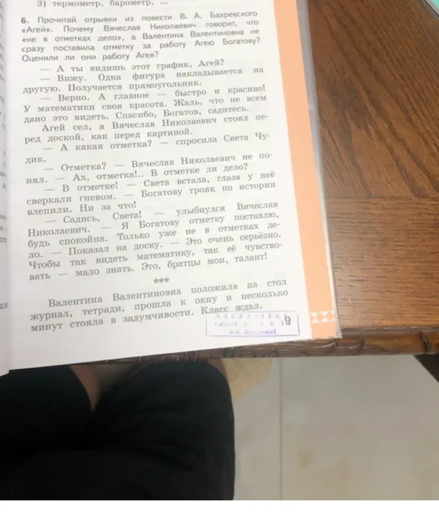 Ты просишь объяснить, почему Вячеслав Николаевич говорит, что «не в отметках дело», и почему Валентина Валентиновна не сразу поставила отметку за работу Агею Богатову?