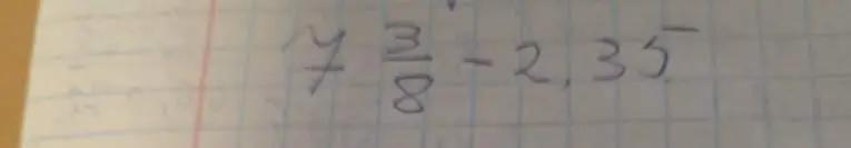 Вычисли $4 \frac{3}{8} - 2,35$