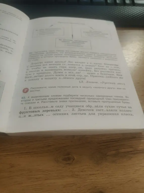 Вставь пропущенные буквы в слова и расставь знаки препинания в предложениях про сад и осенние листья