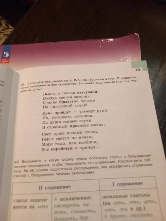 Определи настроение, которым проникнуто стихотворение Н. Рубцова «Весна на море», и укажи время выделенных глаголов