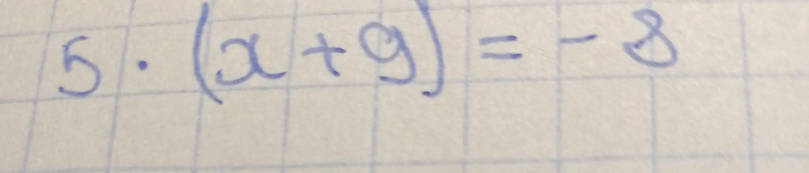 Реши уравнение 5 * (x + 9) = -8