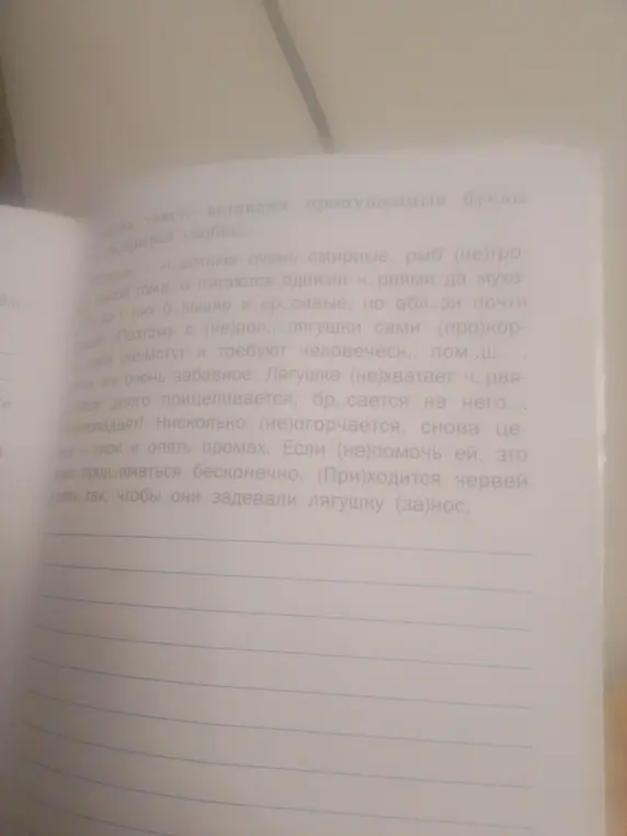 Помоги вставить пропущенные буквы и раскрыть скобки в тексте.