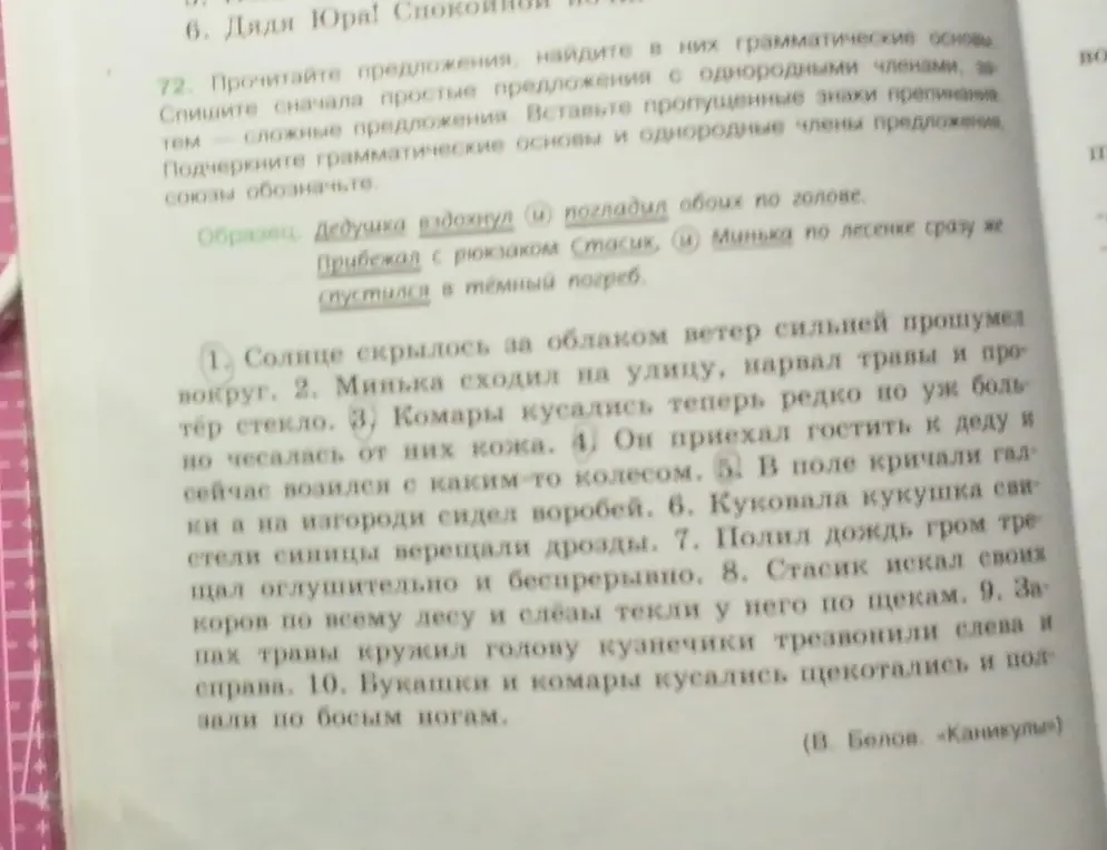 Прочитай предложения, найди в них грамматические основы и определи типы предложений.