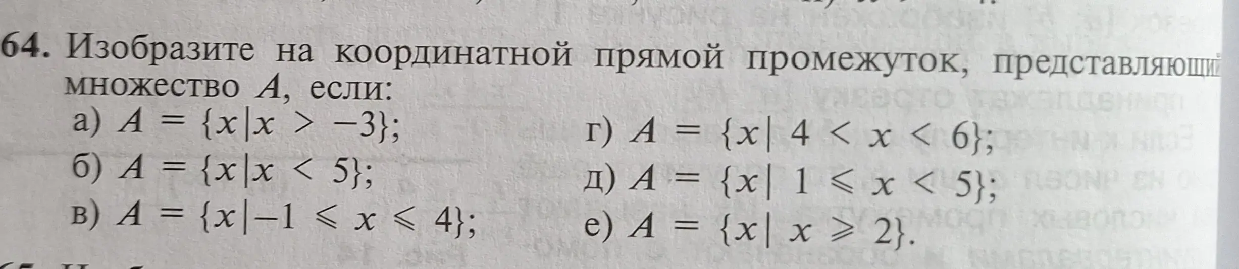 Изобрази на координатной прямой промежуток, представляющий множество $A = \{x\mid x > -3\}$