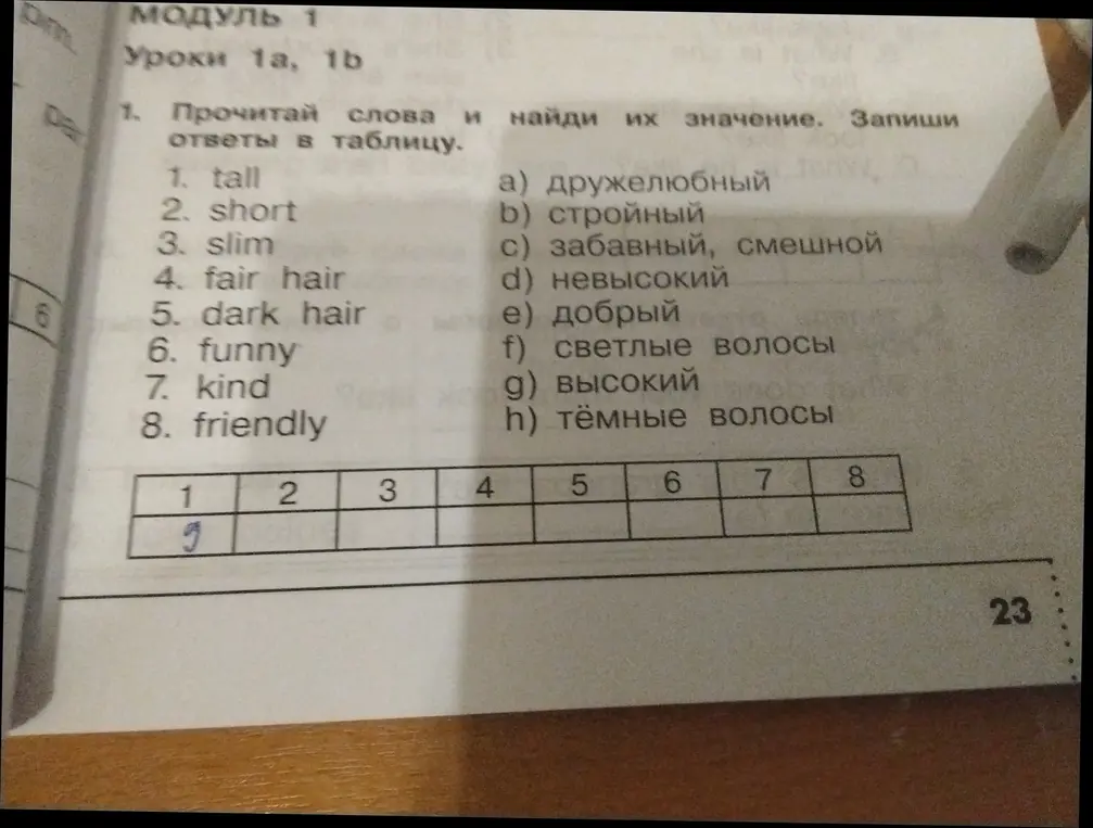 Помоги мне сопоставить английские слова с их значениями.