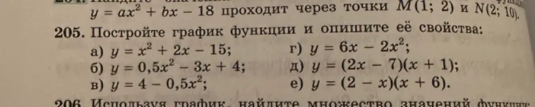 Можешь построить график функции y = x² + 2x – 15 и описать её свойства?