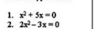 Реши уравнение x² + 5x = 0