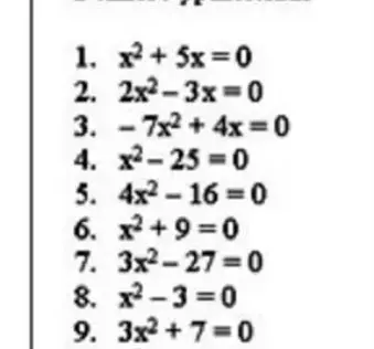 Реши уравнение x²+5x=0