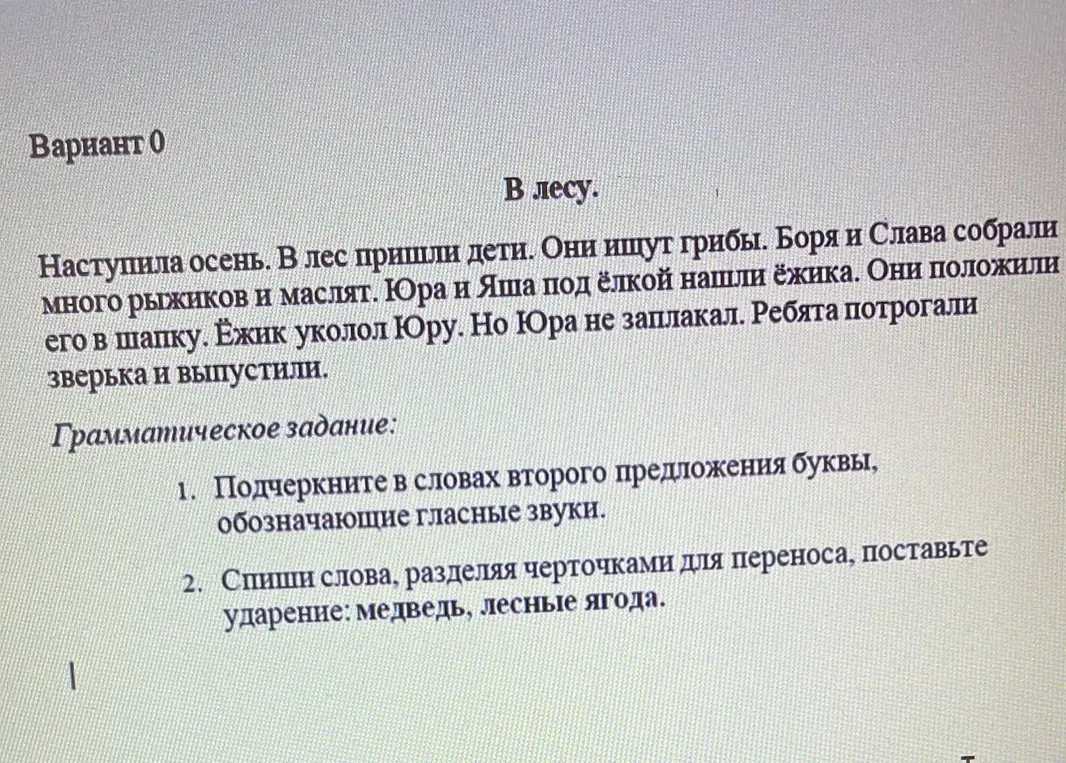 Подчеркни в словах второго предложения буквы, обозначающие гласные звуки.