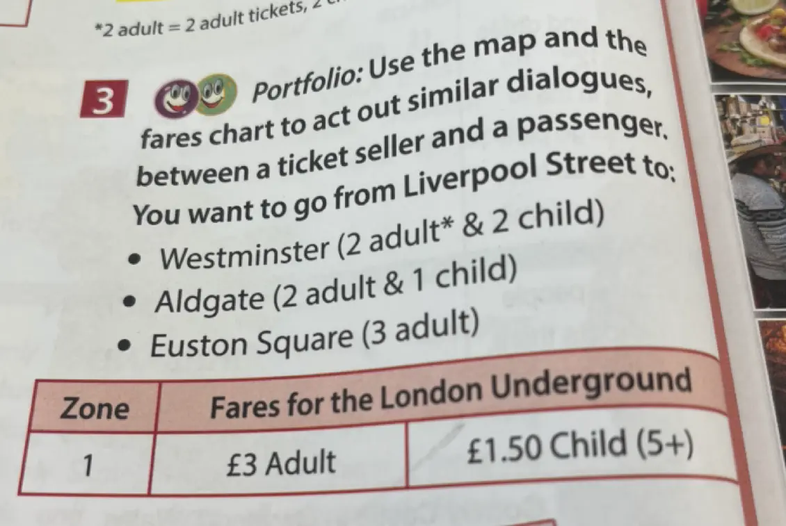 Посчитай, сколько будут стоить билеты до Westminster, Aldgate и Euston Square