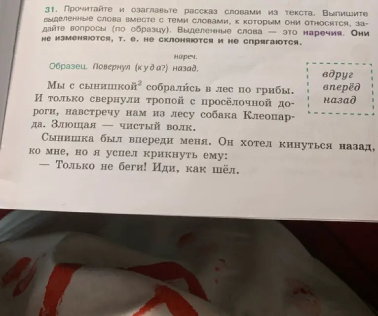 Выпиши выделенные слова вместе с теми словами, к которым они относятся, задай вопросы.