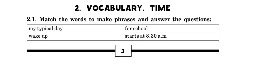 Подбери слова, чтобы составить фразы: my typical day, wake up