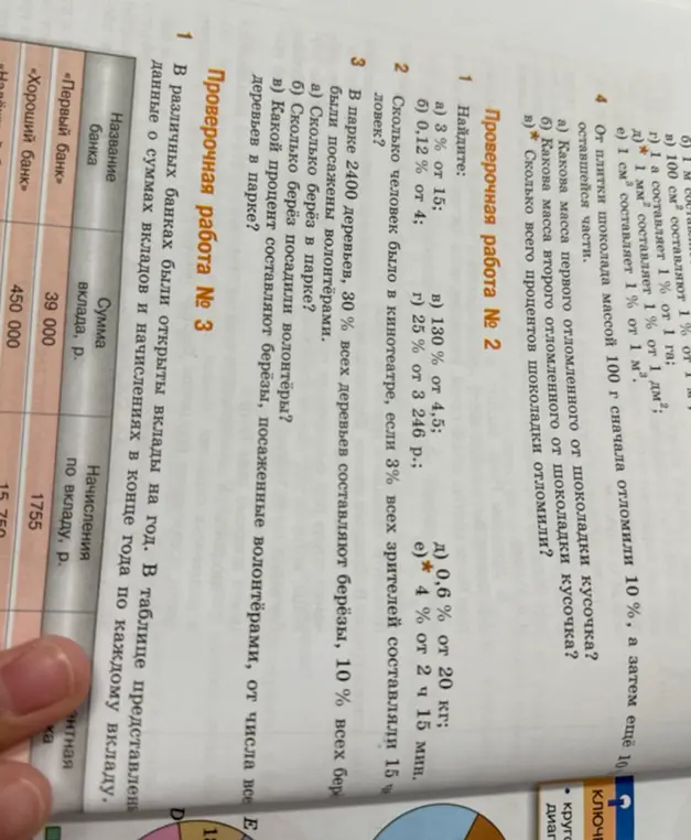 Определи массу первого и второго отломленного кусочка от шоколада массой 100 г, если сначала отломили 10 %, а затем ещё 10 % оставшейся части