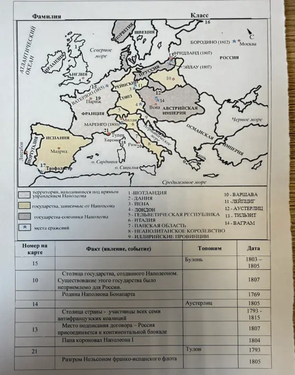 Выполни задания по истории