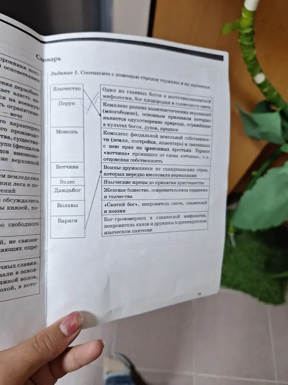 Предложи соответствия с помощью стрелок терминов и их значений.