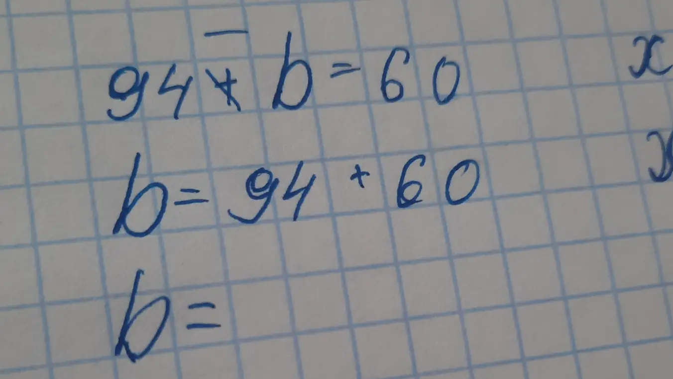 Ты просишь решить уравнение 94 - b = 60